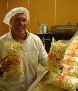 Bill Neal with his new snack sensation - kettle corn.