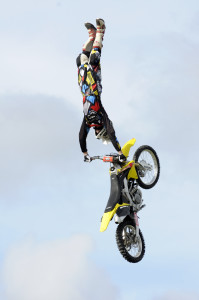 Motocross competitor Josh Thomson takes to the skies one last time