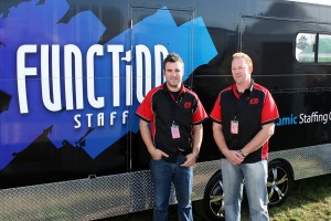 Pirongia Trailers owners Johnathan Burtt and Aaron Schreurs at Fieldays