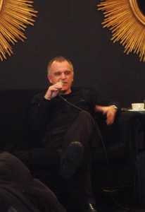 Intimate style: Costa Botes talking at a Spark Week film forum in Hamilton.
