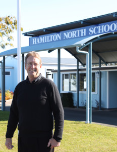 Caption: Tony Kane, principal of Hamilton North School enjoys volunteering at Fieldays. Photos: Jennifer Robinson