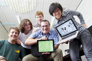 Game on: From left, Ersin Buckley, Haley Littlewood, Marcel Beetz, Brian Cole and Ariel Ni-Wei Huang. Photo: Supplied