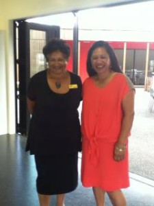 Wintec Director Maori Hera White, and Marae projects coordinator Korikori Hawkins enjoying the celebration. Photos: Ria Elkington