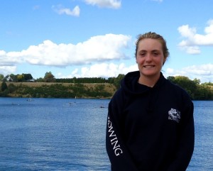 Ashlea Quirk of Napier Girls’ High on the banks of Lake Karapiro.