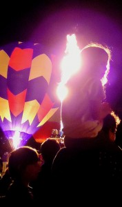 FLAMING BASKETS: Night Glow-goers got closer to the action this year.