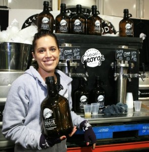 ON TAP: Good George sales and marketing manager, Ash Green with the Waikato brewery’s first Fieldays stall. Photo: Rockki Turnwald.