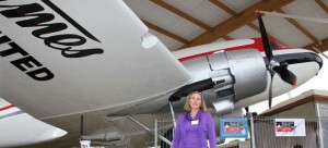 MAKEOVER: Lynette James with a restored part of her father Ossie's legacy - a James Aviation DC-3. Photo: Gabrielle Oliver.
