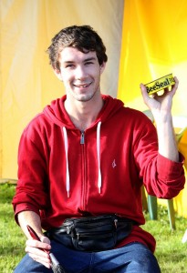 [Beeseal_MelissaWishart_MitchellDavis_RW] (Photo of Mitchell holding the tin of Beeseal) Eighteen-year-old Davis has been doing this for three years. [Beeseal_MitchellDavis_RW]