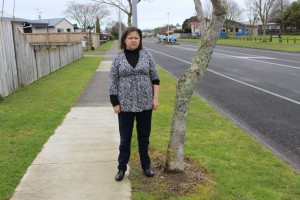 OVERGROWN ISSUE: Kaye Roberts says street trees where she lives cause dangerous footpath cracks. Photo: Sharn Roberts.