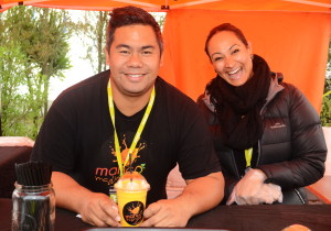 Sam Kaipo and Chantel Matthews brought their smoothies to Fieldays. Photo: Te Rina Owen