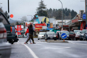 A look at Te Kuiti's main street when it's busy.