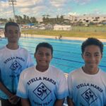 Stella Maris Primary first ever Fiji swim team Joseph Ah Sam, Henry Tabua and Solomona-Leqa.